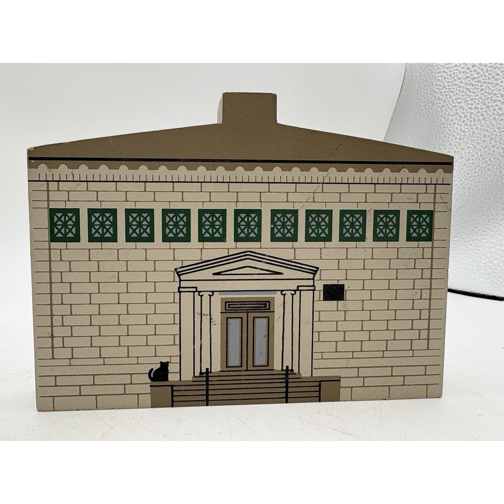 Cat’s Meow Franklin Public Library 1993 Wood Shelf Sitter 5.5 x 4.5
